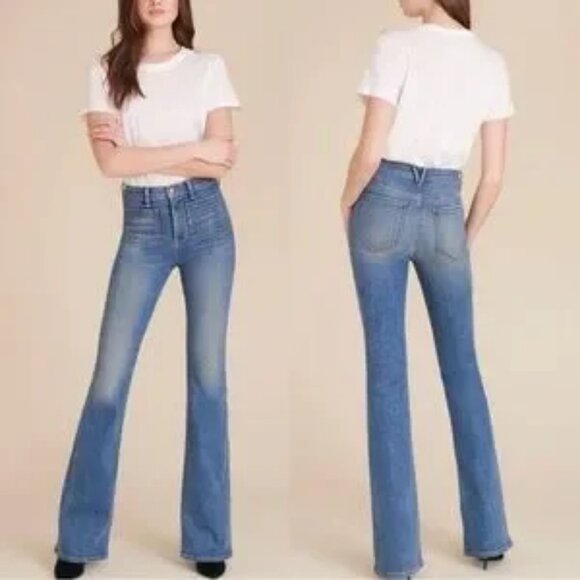Womens Veronica Beard Waterfall Blue Florence Flare High-Rise Denim Jeans 30/10 - Picture 1 of 16